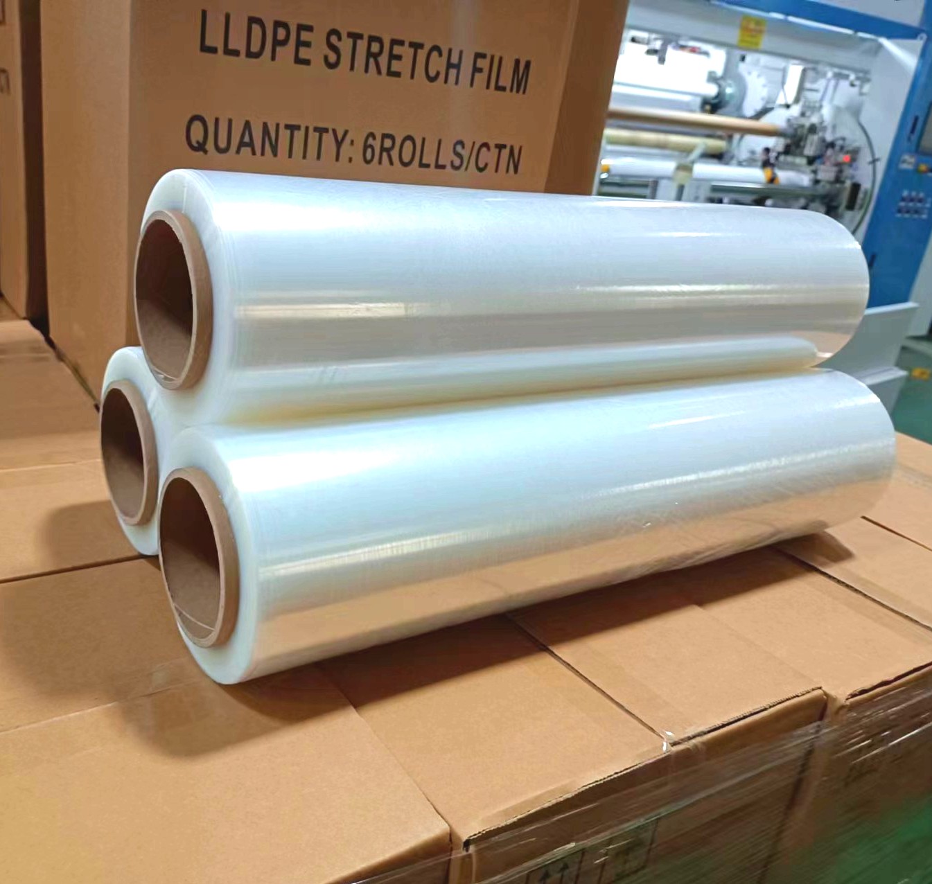 LLDPE 500 mm x 20 Mikrometer transparente Stretchfolie