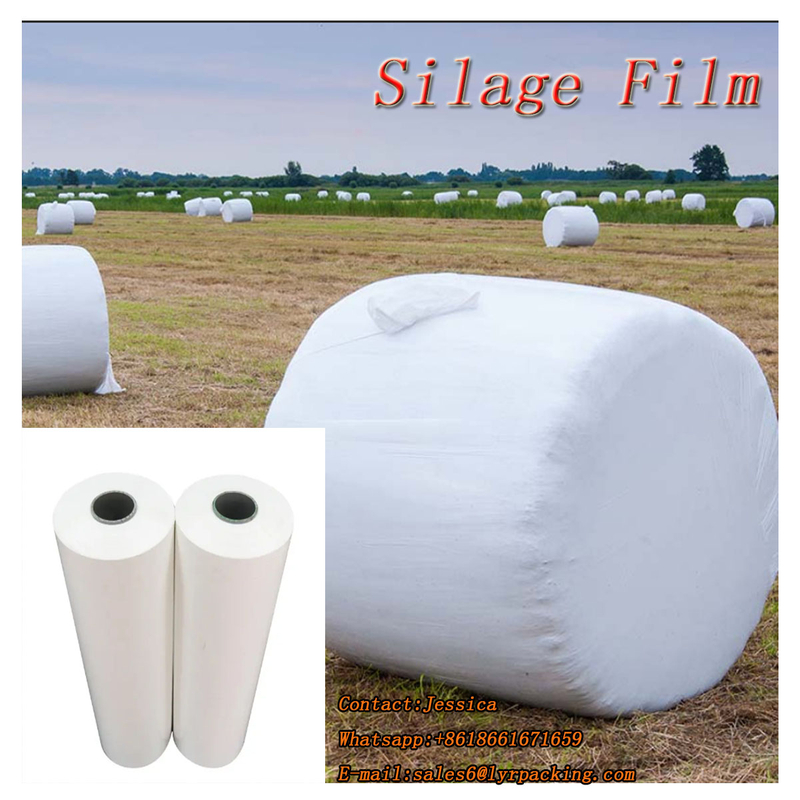 Weiße Silage-Stretchfolie 500 mm 750 mm Australien High UV Landwirtschaftliche Silage-Kunststoffverpackung 